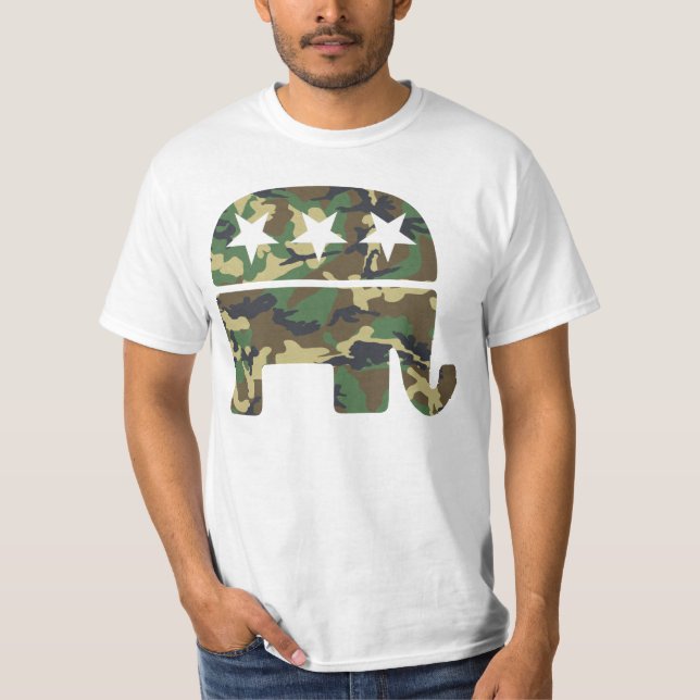 T-shirt républicain d'éléphant de camouflage (Devant)