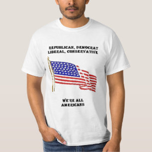 T-SHIRT RÉPUBLICAIN, DÉMOCRATE, LIBÉRAL, CONSERVATEUR,