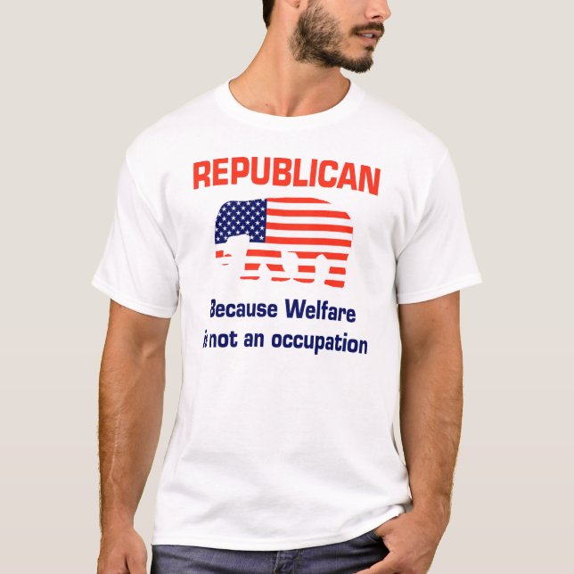 T-shirt Républicain drôle - aide sociale (Devant)