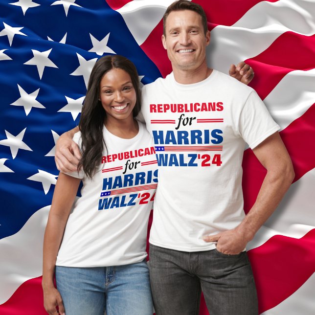 T-shirt Républicains pour Harris Walz Red Blue (Créateur téléchargé)
