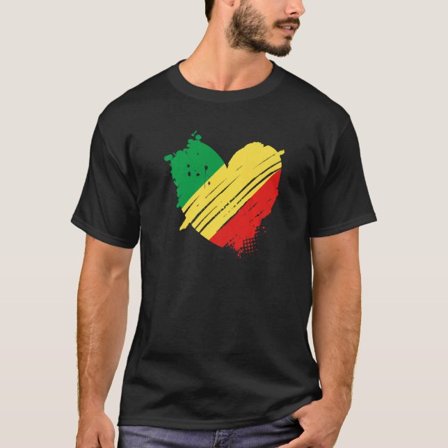 T-shirt République Congo Drapeau J'aime Congo dans mon ADN (Devant)