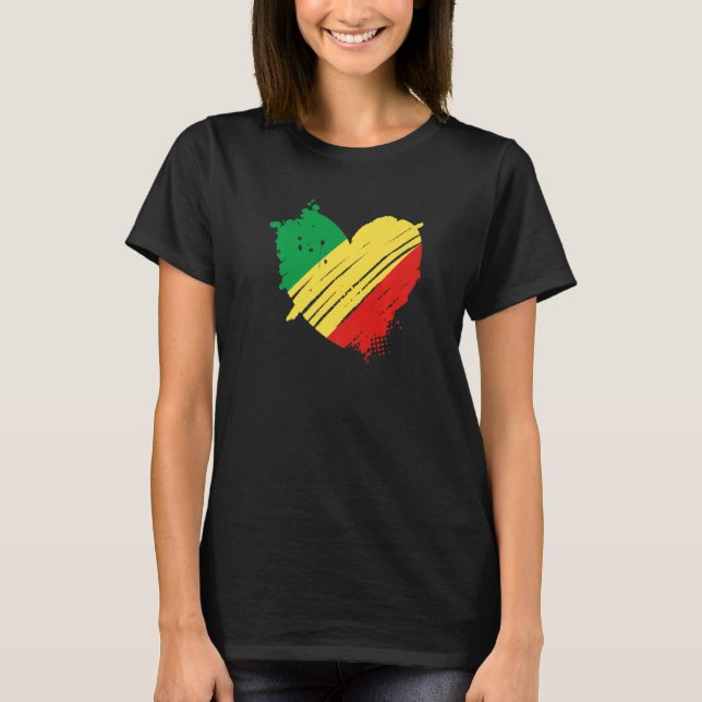 T-shirt République Congo Drapeau J'aime Congo dans mon ADN (Devant)