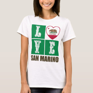 T-shirt République de Californie Drapeau Coeur Saint-Marin