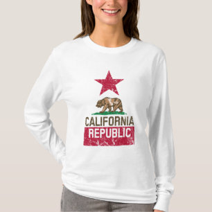 T-shirt RÉPUBLIQUE DE CALIFORNIE Drapeau de l'État Grunge