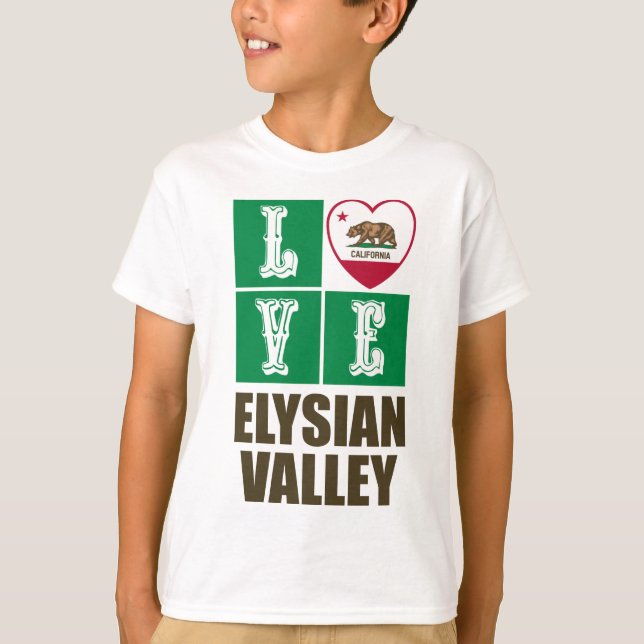 T-shirt République de Californie Drapeau Love Elysian Vall (Devant)