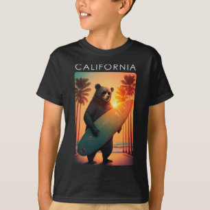 T-shirt République de chemise cool Californie Ours Surfant