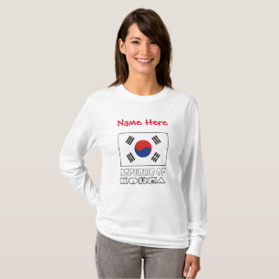 T-shirt République de Corée Drapeau sud-coréen Nom personn