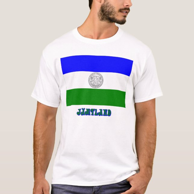 T-shirt République de drapeau de Jämtland avec le nom (Devant)