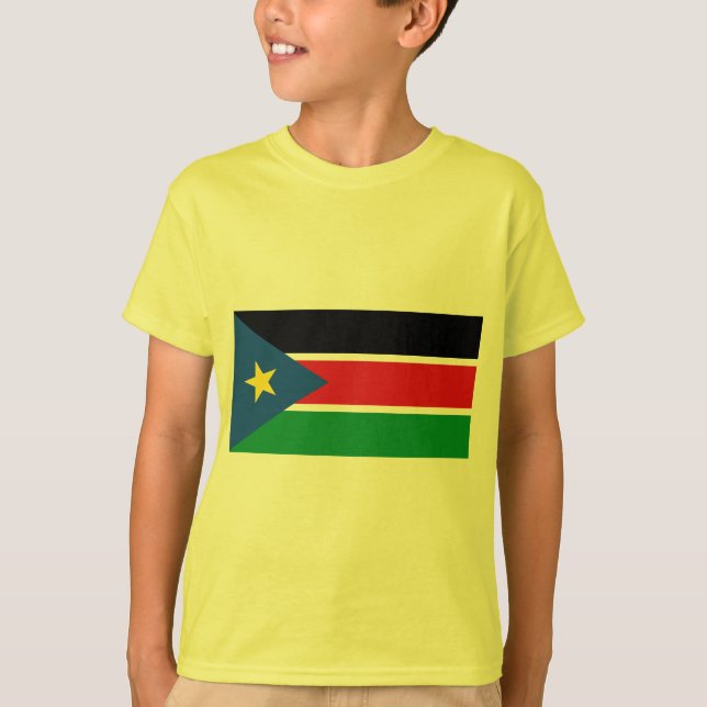 T-shirt République de drapeau du sud du Soudan sur des (Devant)