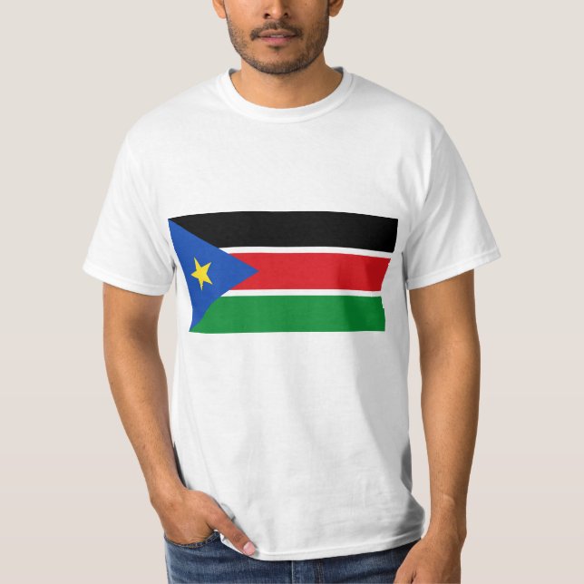 T-shirt République de drapeau du sud du Soudan sur des (Devant)