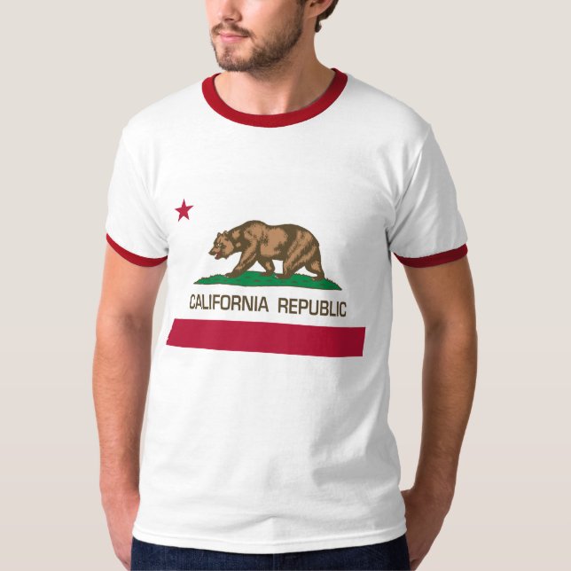 T-shirt République de la Californie (drapeau d'état) (Devant)