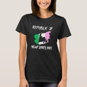 T-shirt République De Terre-Neuve Avec L'Île Flag