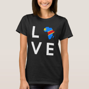 T-shirt République démocratique Congo Drapeau Amour Afriqu