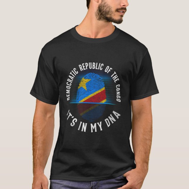 T-shirt République Démocratique Du Congo Le Drapeau Est Da (Devant)