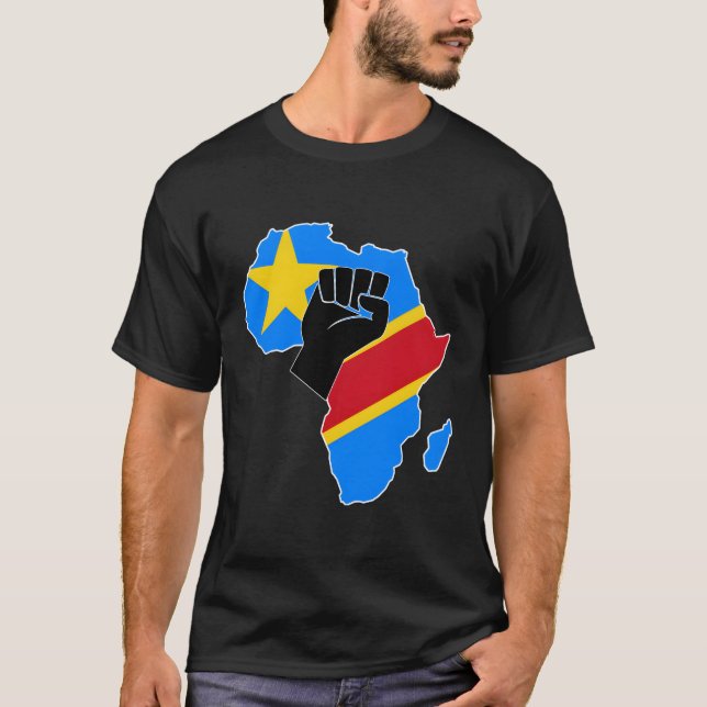 T-shirt République Démocratique Du Congo Rdc Fierté Drapea (Devant)
