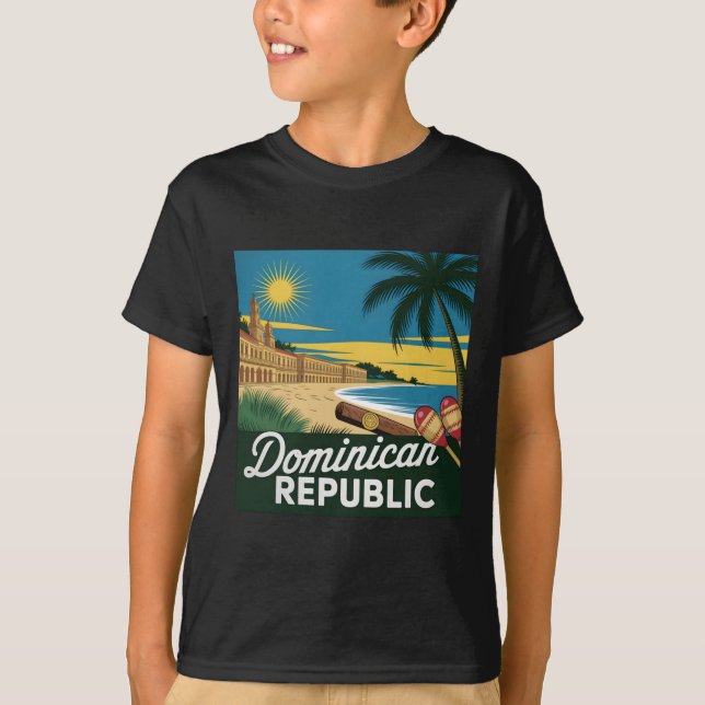 T-shirt République dominicain Architecture coloniale vinta (Devant)