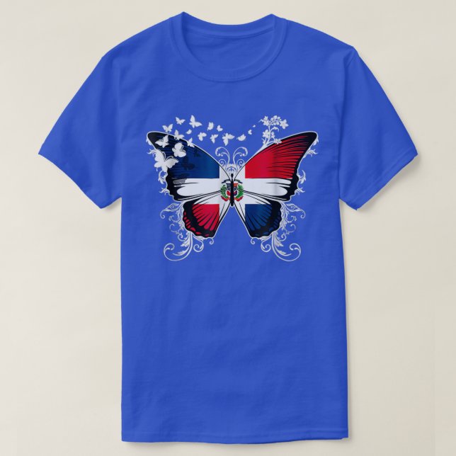 T-shirt République Dominicaine Chiffre de jupe papillon (Design devant)