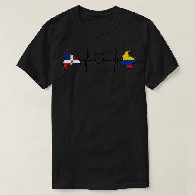 T-shirt République Dominicaine Drapeau Colombien (Design devant)