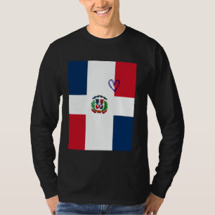 T-shirt République Dominicaine Drapeau Dominicaine Coeur F