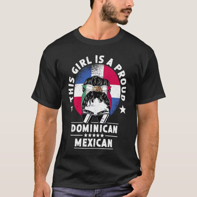 T-shirt République Dominicaine Drapeau Mexique Cultivé Fem (Devant)