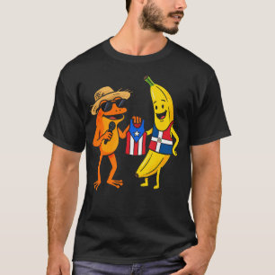 T-shirt République dominicaine Drapeau Porto Rico Grenouil