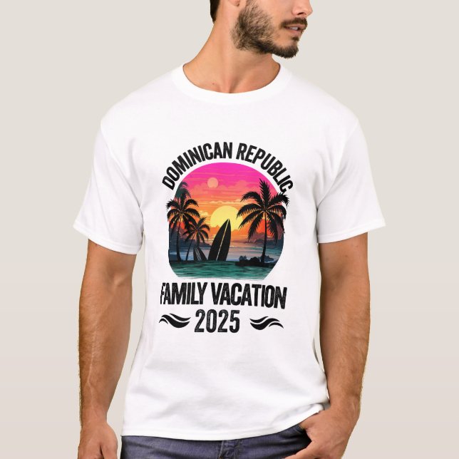 T-shirt République Dominicaine Famille Vacances 2025 Corre (Devant)