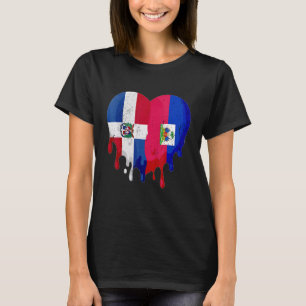 T-shirt République dominicaine Haïti Drapeau Cœur Citoyen 