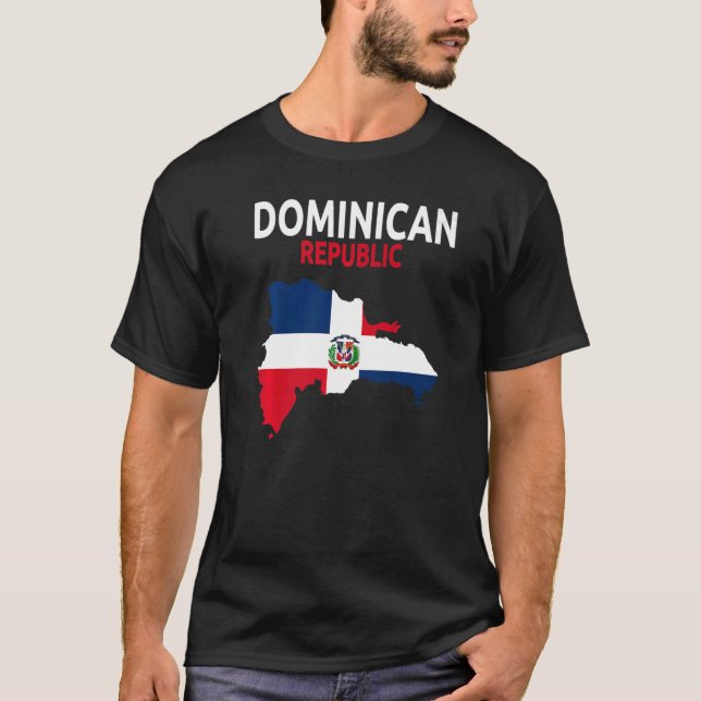 T-shirt République Dominicaine Indicateur Idée Pour Hommes (Devant)