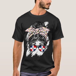 T-shirt République Dominicaine Messy Bun Bandana Républiqu