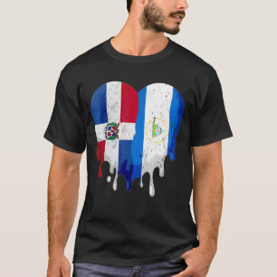T-shirt République Dominicaine Nicaragua Drapeau Coeur Cit