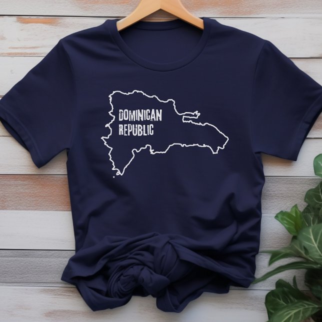 T-shirt République Dominicaine Plan du pays Ligne frontièr (Créateur téléchargé)