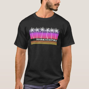 T-shirt République dominicaine Retro Style de plage île Vi