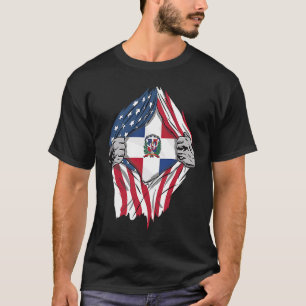T-shirt République Dominicaine Sang en moi Drapeau dominic