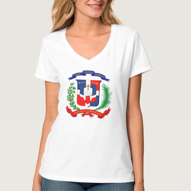 T-shirt République Dominicaine - Sceau - Drapeau - Symbole (Devant)