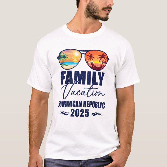T-shirt République Dominicaine Vacances familiales jumelée (Devant)