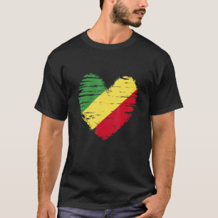 T-shirt République Du Congo Coeur Congo Drapeau Congo Fier