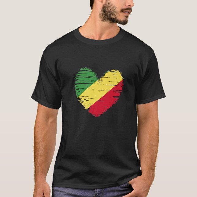 T-shirt République Du Congo Coeur Congo Drapeau Congo Fier (Devant)