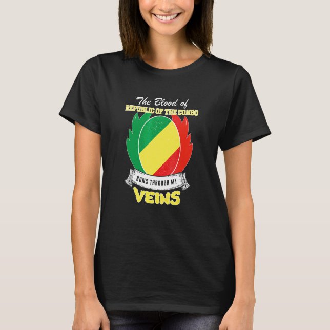 T-shirt République du Congo dans mes veines (Devant)