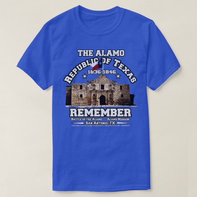 T-shirt République du Texas L'Alamo 1836 (Design devant)