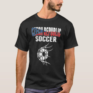 T-shirt République Tchèque Bal De Football Sur Net Tchèque
