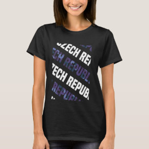 T-shirt République tchèque Camo Motif Camouflage violet