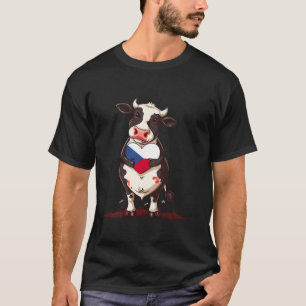 T-shirt République tchèque Cœur de vache Ceska Drapeau tch