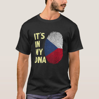 T-shirt République Tchèque Dans Mon Adn Tchèque Équipe Dra