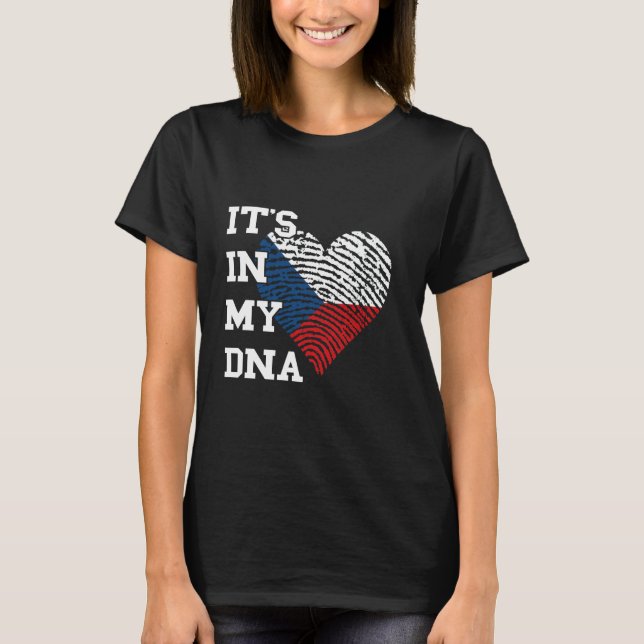 T-shirt République tchèque Drapeau dans mon coeur ADN Tchè (Devant)