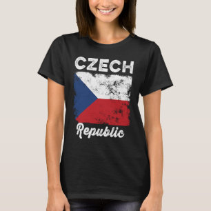 T-shirt République Tchèque Drapeau Distorsion Hommes Femme