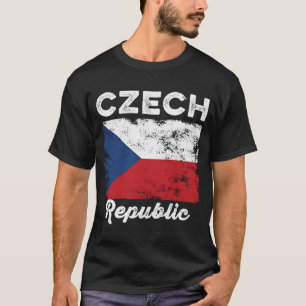 T-shirt République Tchèque Drapeau Distorsion Hommes Femme