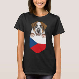 T-shirt République Tchèque Drapeau Saint Bernard Chien dan