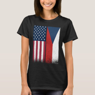 T-shirt République Tchèque Drapeaux Tchèque Amérique Fiers