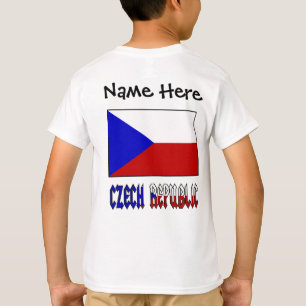 T-shirt République tchèque et drapeau tchèque personnalisé