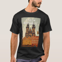République tchèque Illustration Voyage Art Vintage